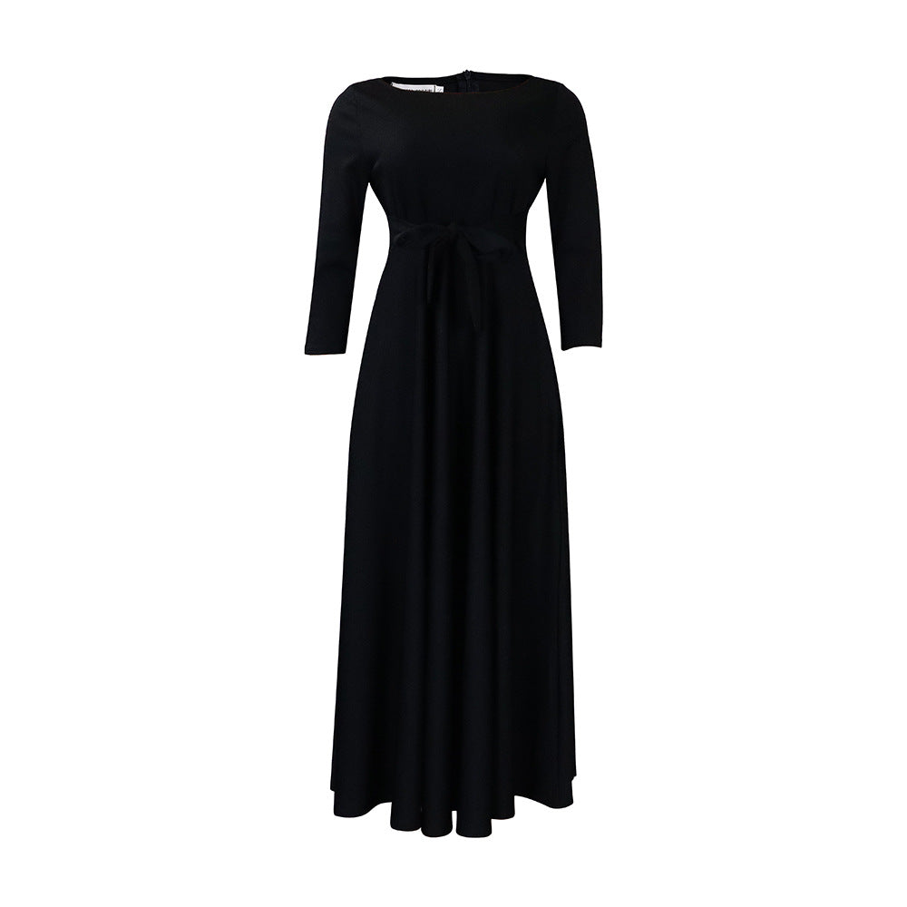 Simple Tie-Waist Plus Size Dress