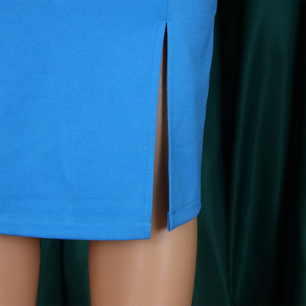 Square Neck Ruffled Short-Sleeve Bodycon Dress