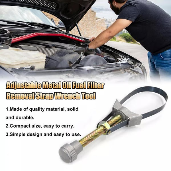 ✨LAST DAY ONLY 49% OFF🔥USA NEW Auto Car Diameter Adjustable Oil Filter Removal Strap Wrench Tool